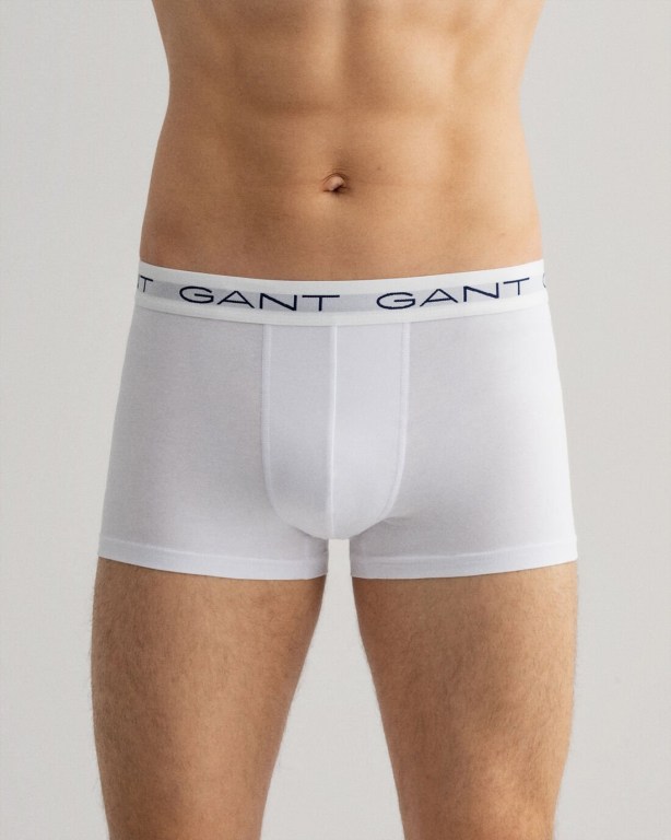 Gant 3-Pack Stripe Trunks with Gift Box Men's Underwear Blue | XkVnLloc1PS