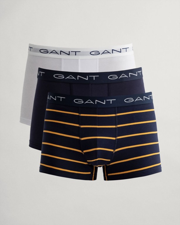 Gant 3-Pack Stripe Trunks with Gift Box Men\'s Underwear Blue | XkVnLloc1PS