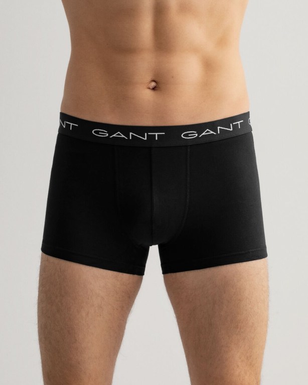 Gant 3-Pack Trunks Men's Underwear Black | SknAT1ykI2L