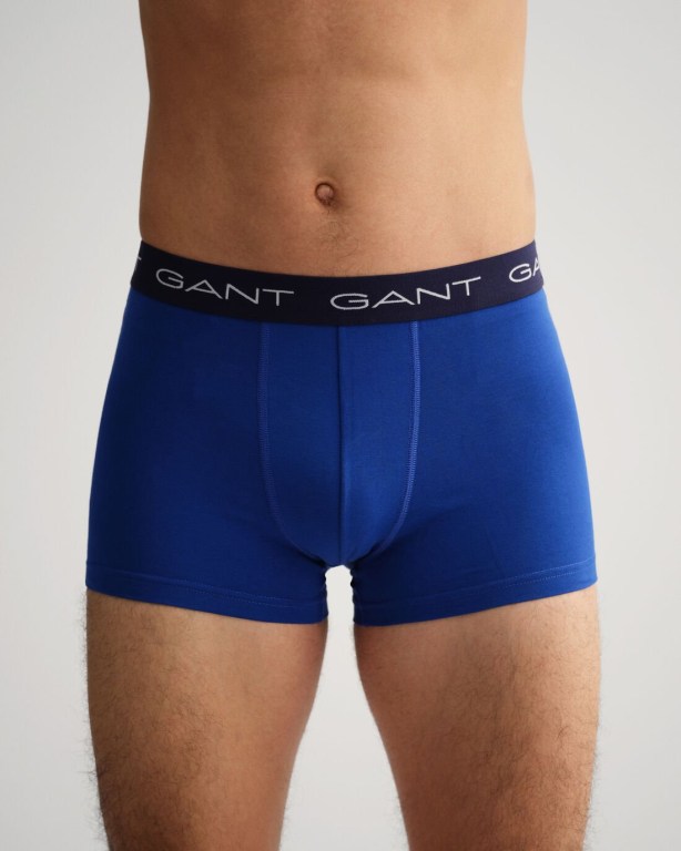 Gant 3-Pack Trunks Men's Underwear Blue | MmBzTlG3KBJ