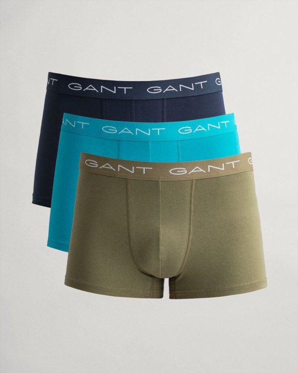 Gant 3-Pack Trunks Men\'s Underwear Green | OJI4AY9kTVK