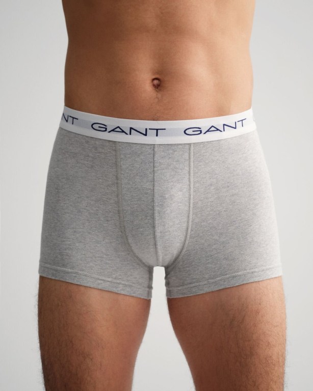 Gant 3-Pack Trunks Men's Underwear Light Grey | f9lo1NdDoYA