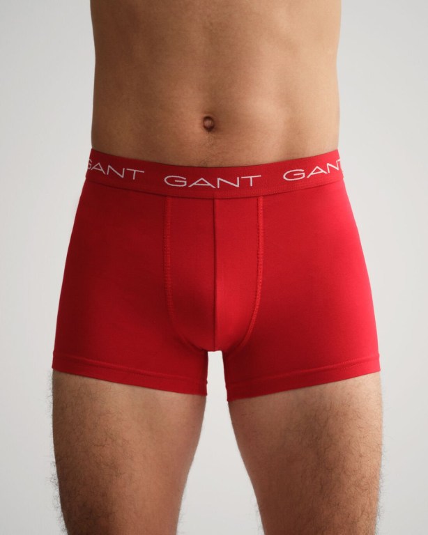 Gant 3-Pack Trunks Men's Underwear Red | wgwkRU9BLnY