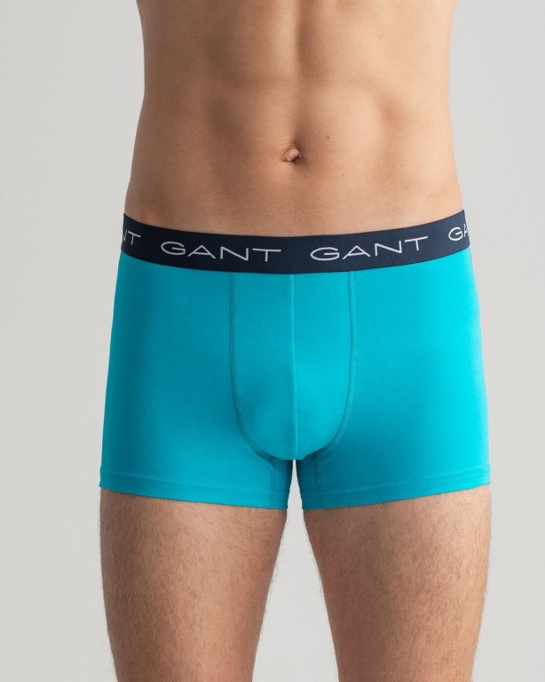 Gant 3-Pack Trunks Men's Underwear Turquoise | sYJ4BQLnszB