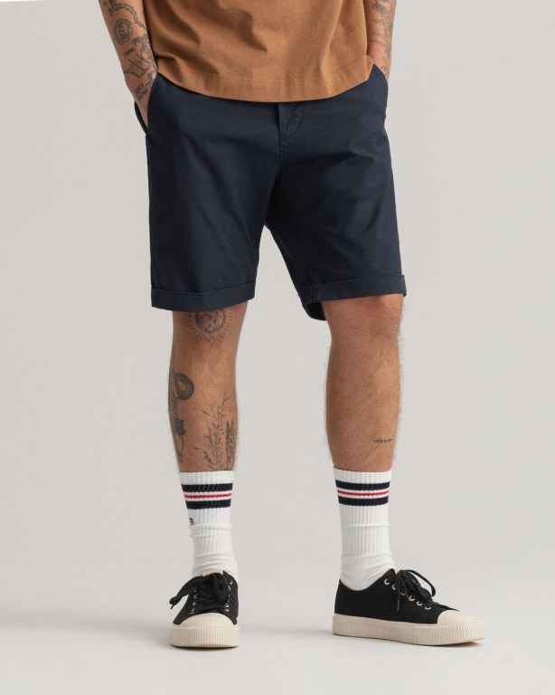 Gant Allister Regular Fit Sunfaded Men's Shorts Dark Blue | EGiFotiVnlx