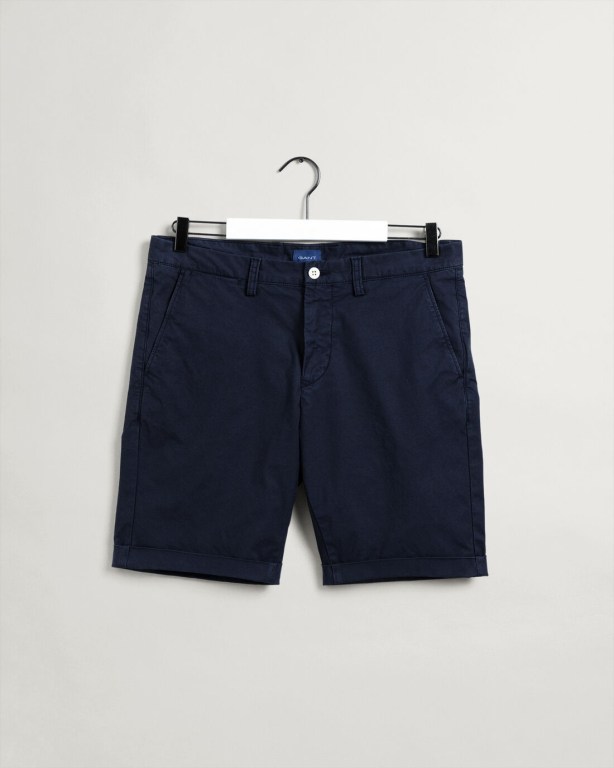 Gant Allister Regular Fit Sunfaded Men's Shorts Dark Blue | EGiFotiVnlx