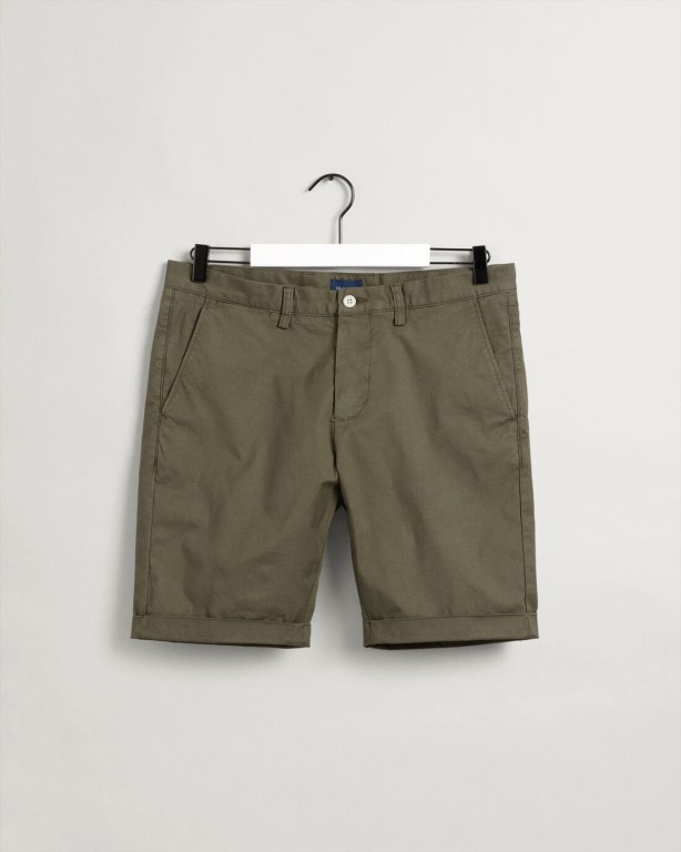 Gant Allister Regular Fit Sunfaded Men's Shorts Green | tTAFNIJOjvo