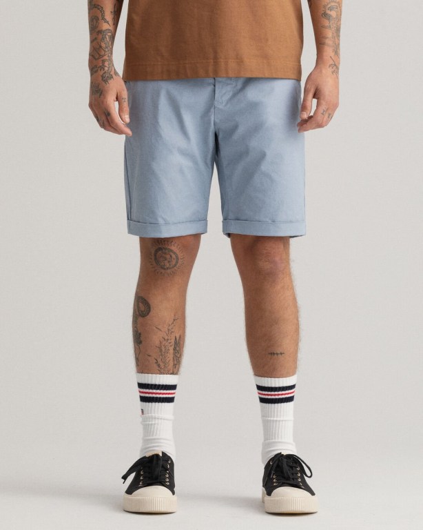 Gant Allister Regular Fit Sunfaded Men's Shorts Silver Blue | xYNjReJ38XN