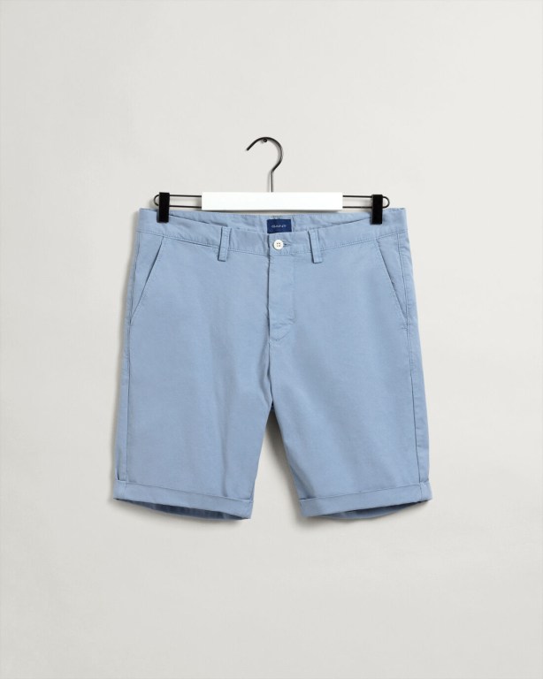 Gant Allister Regular Fit Sunfaded Men's Shorts Silver Blue | xYNjReJ38XN