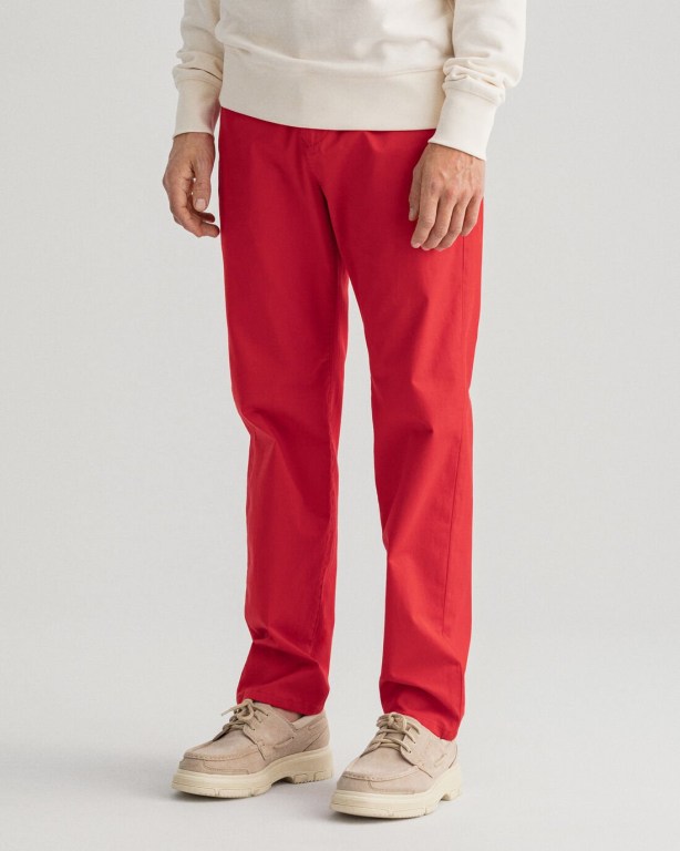 Gant Allister Regular Fit Twill Chinos Men's Pants Light Red | dBdcUZKnnp8