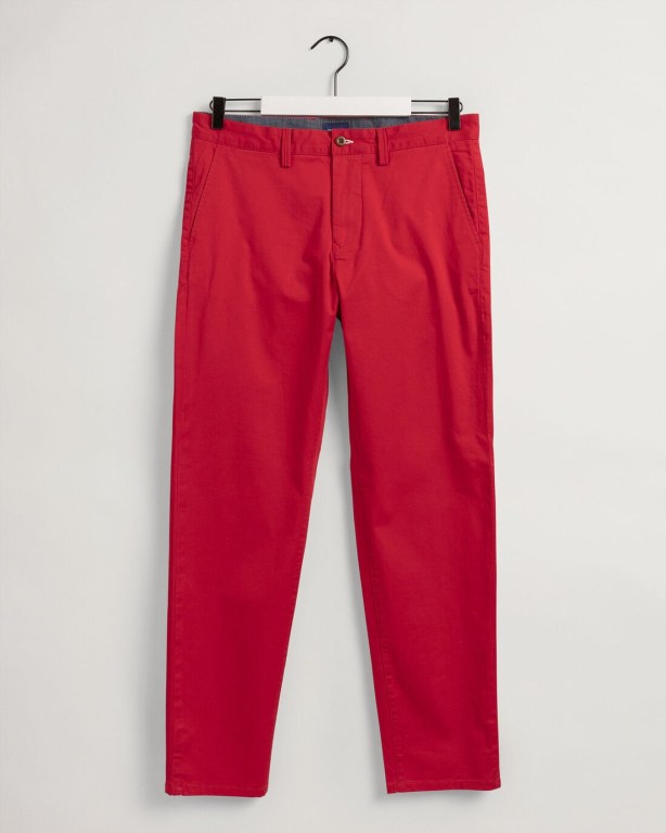 Gant Allister Regular Fit Twill Chinos Men's Pants Light Red | dBdcUZKnnp8