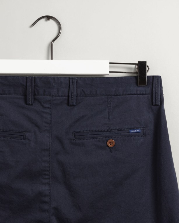 Gant Allister Regular Fit Twill Chinos Men's Pants Dark Blue | u9smqFTo20l