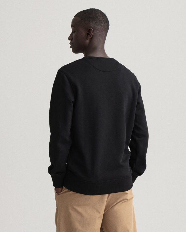 Gant Archive Shield Crew Neck Sweater Men's Sweatshirts Black | 1KokPG5rI2g