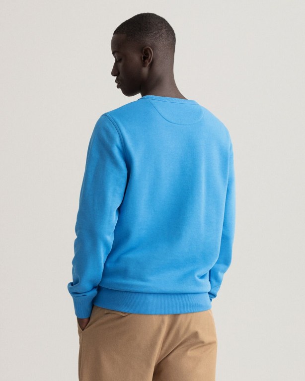 Gant Archive Shield Crew Neck Sweater Men's Sweatshirts Blue | u0grUfeqTz8