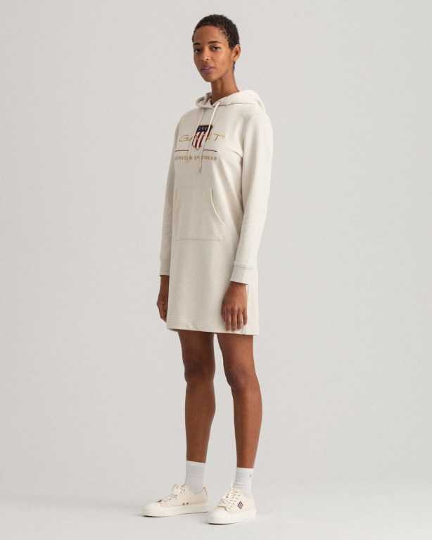 Gant Archive Shield Hoodie Women's Dresses White | fJlPXEM4eK7