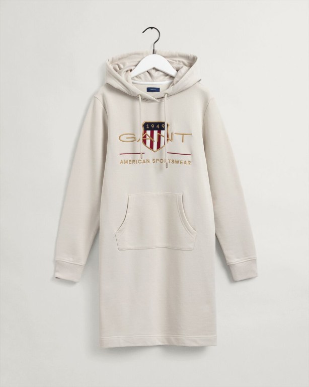 Gant Archive Shield Hoodie Women's Dresses White | fJlPXEM4eK7