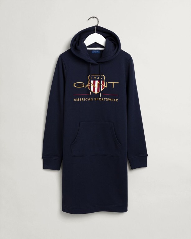 Gant Archive Shield Hoodie Women's Dresses Blue | wieSv4pGpBq