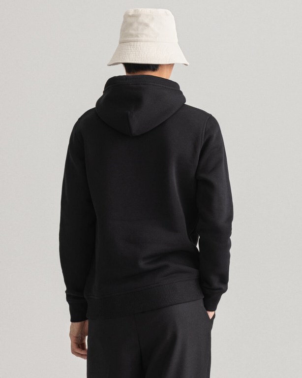 Gant Archive Shield Men's Hoodies Black | 7WdD2j1QNDm