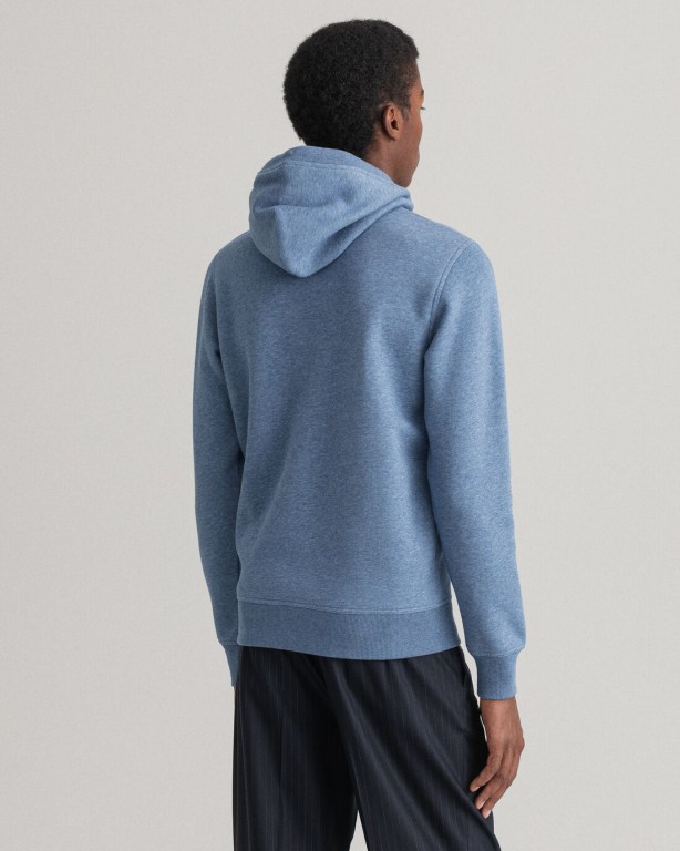 Gant Archive Shield Men's Hoodies Blue | SEStJRY10H2