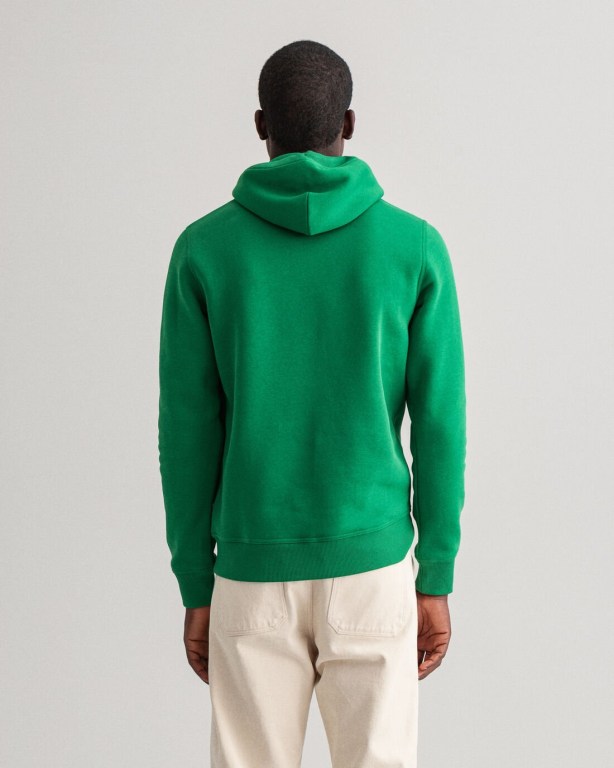 Gant Archive Shield Men's Hoodies Green | heqWKmLKRek