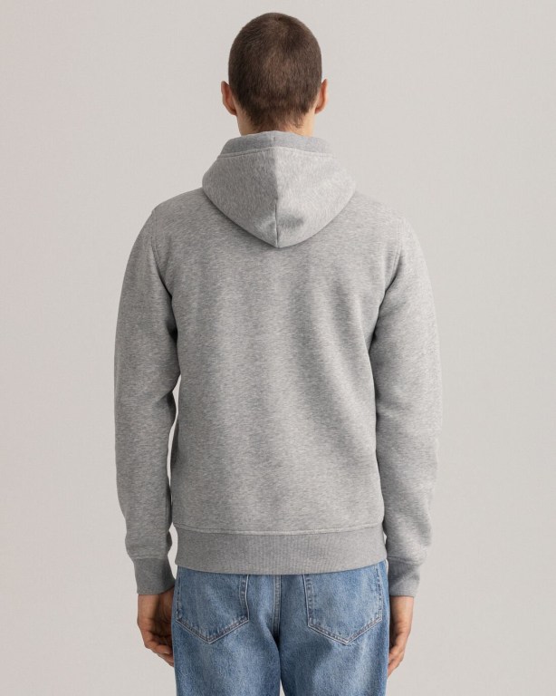 Gant Archive Shield Men's Hoodies Grey | sGPxLz8KDa1