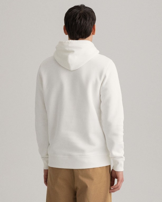 Gant Archive Shield Men's Hoodies White | FiqX3Fp5G2N