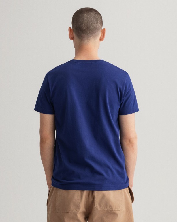 Gant Archive Shield Men's T-shirts Blue | ABLHJDAJMjj