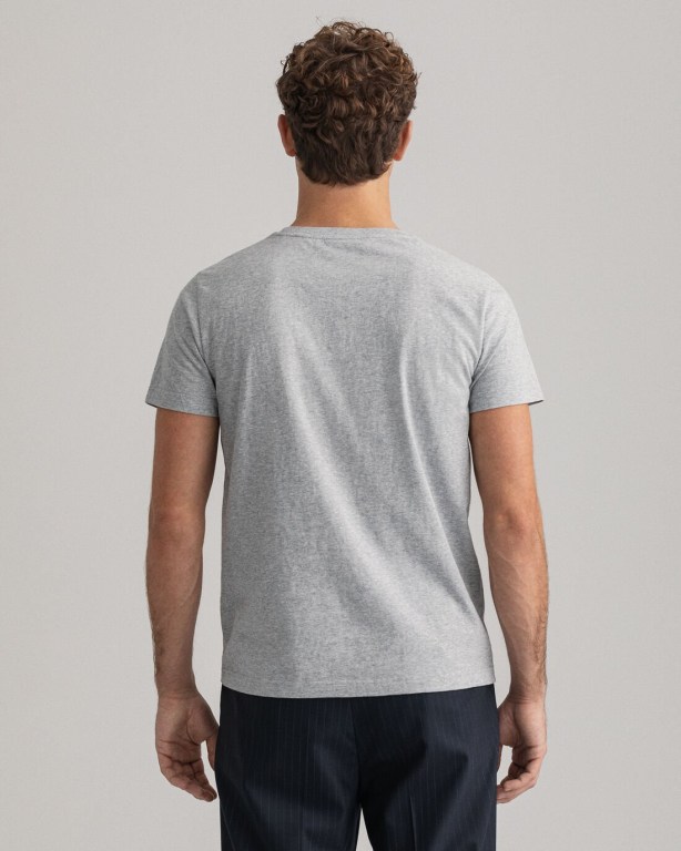 Gant Archive Shield Men's T-shirts Grey | jyLTec2C0Yf