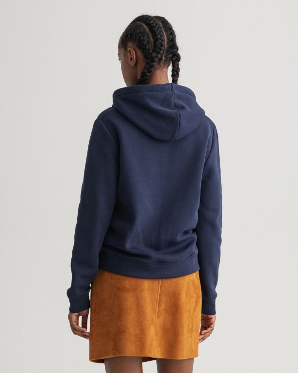 Gant Archive Shield Women's Hoodies Blue | 4uYt7Fnuqxu