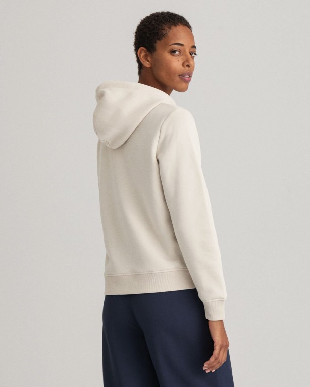 Gant Archive Shield Women's Hoodies White | 3Gfqe6udCnY