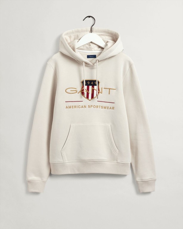 Gant Archive Shield Women's Hoodies White | 3Gfqe6udCnY