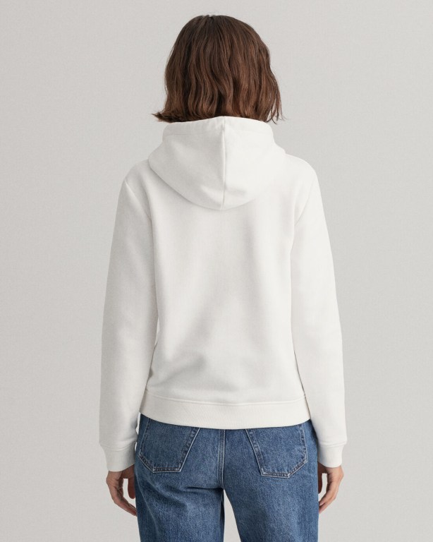 Gant Archive Shield Women's Hoodies White | Rq84M5nULRJ