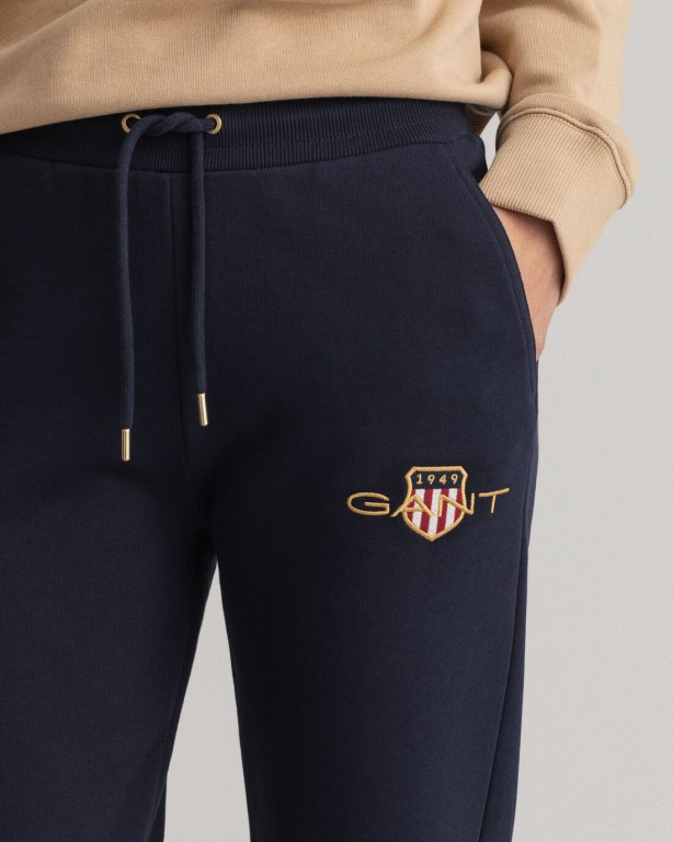 Gant Archive Shield Women's Sweatpants Blue | ZLYf3Z1ACdp