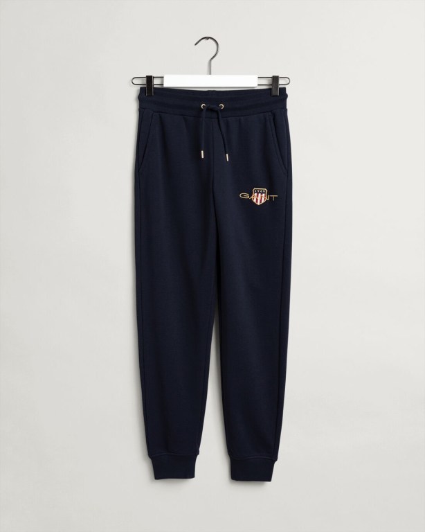 Gant Archive Shield Women's Sweatpants Blue | ZLYf3Z1ACdp