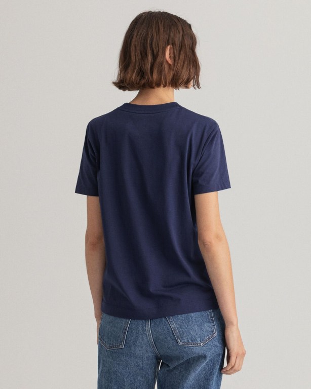 Gant Archive Shield Women's T-shirts Blue | vnU4uOAquqW