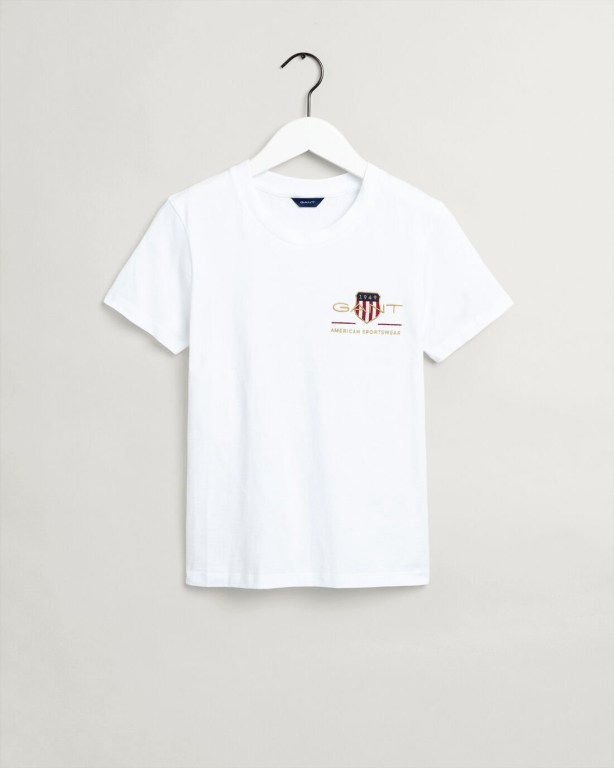 Gant Archive Shield Women's T-shirts White | Md6Cn98CzGL