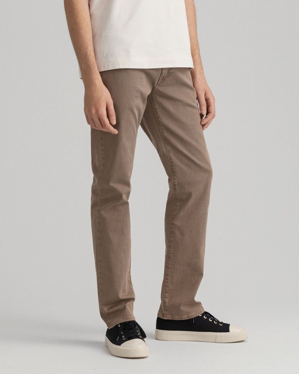 Gant Arley Men's Regular Fit Jeans Brown | uwUsrAaiLRd