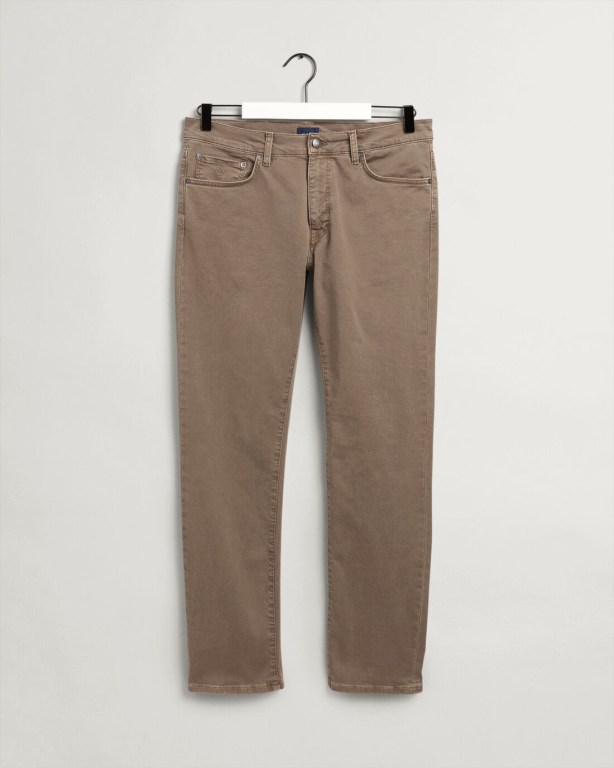 Gant Arley Men's Regular Fit Jeans Brown | uwUsrAaiLRd