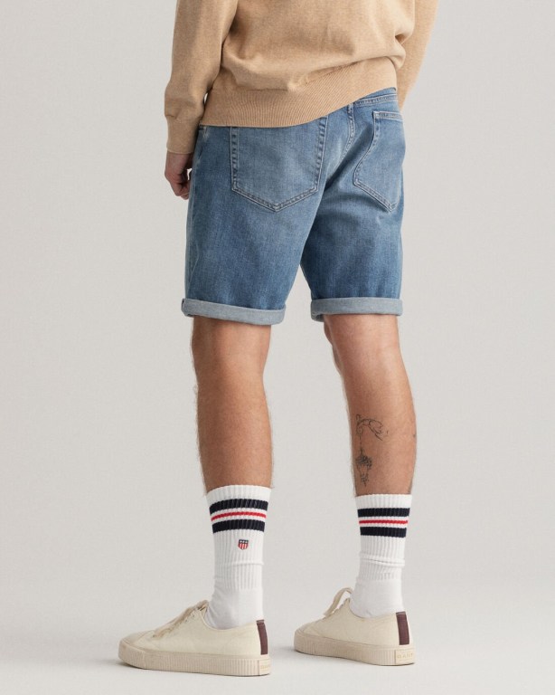 Gant Arley Regular Fit Jean Men's Shorts Blue | dsp6NUOQqwE