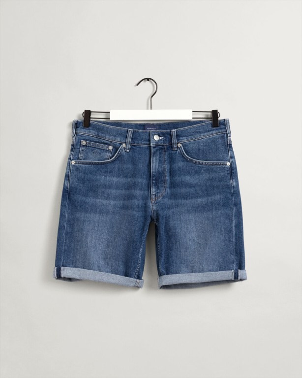 Gant Arley Regular Fit Jean Men's Shorts Light Blue | i10Qz7NDpgc