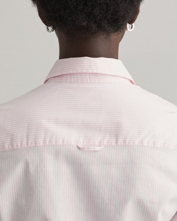 Gant Banker Stripe Stretch Oxford Women's Shirts Light Pink | m2zzgmpVFIF