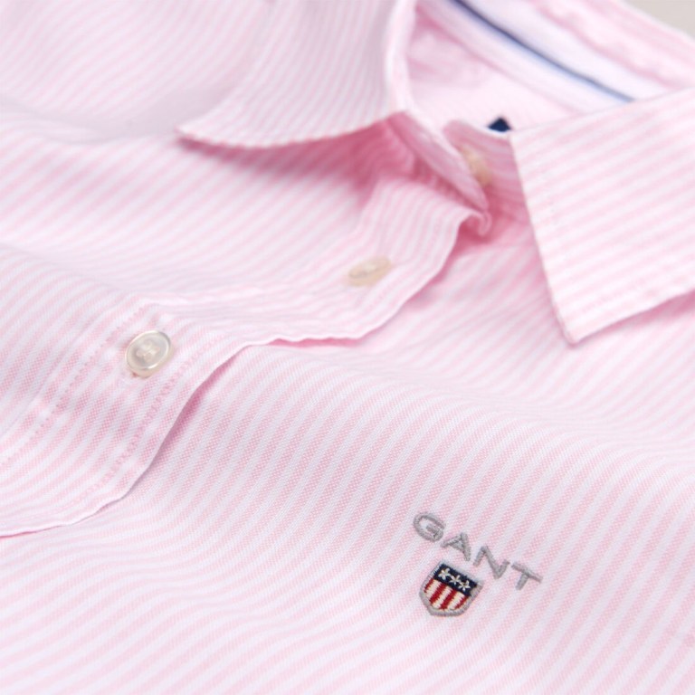 Gant Banker Stripe Stretch Oxford Women's Shirts Light Pink | m2zzgmpVFIF