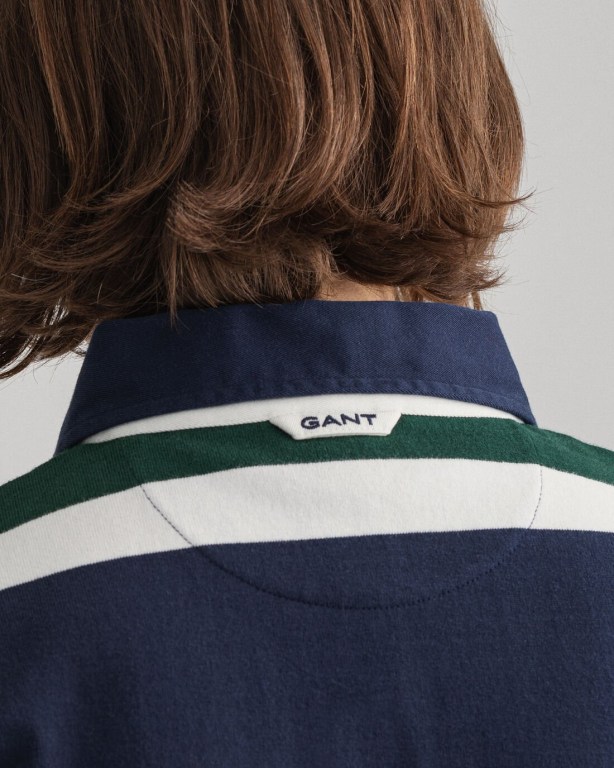 Gant Banner Shield Heavy Men's Rugby Shirts Brown Green | 3HU5F9mnhUg