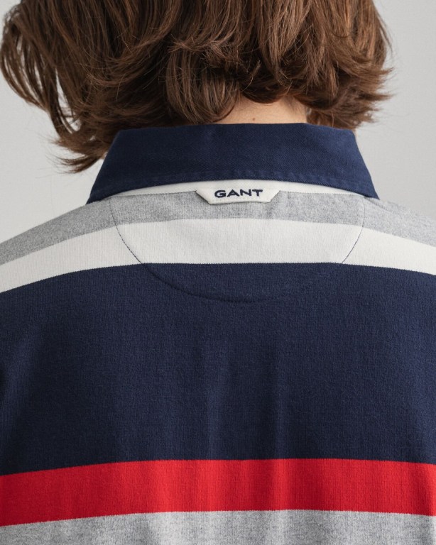 Gant Banner Shield Heavy Men's Rugby Shirts Grey | V6VReOWG1uY