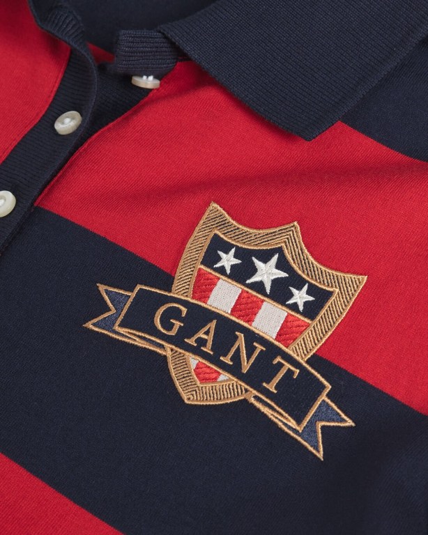 Gant Banner Shield Long Sleeve Piqué Women's Polos Red | 6e9JDrgKwhr