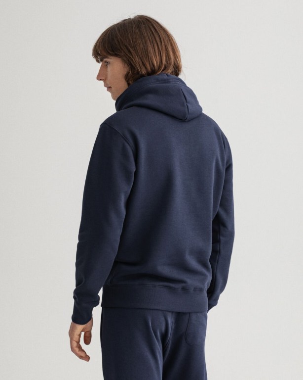 Gant Banner Shield Men's Hoodies Blue | jws0Q0zEZR8