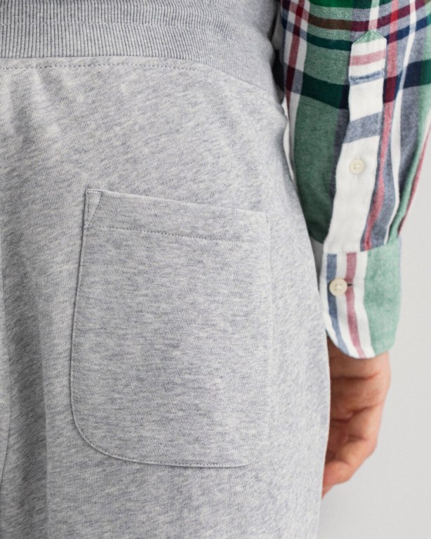 Gant Banner Shield Men's Sweatpants Grey | WxOKIW9fqdc