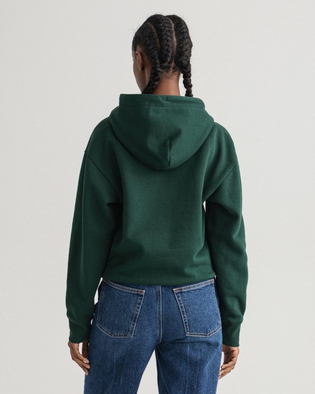 Gant Banner Shield Women's Hoodies Brown Green | 9JWtaHsmybx