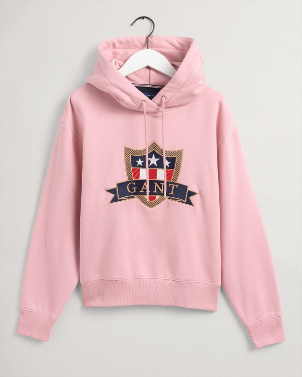 Gant Banner Shield Women's Hoodies Rose | hob5tb5Yn9T