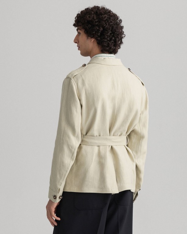 Gant Belted Safari Men's Blazers Beige | NK7GPgCwkmr